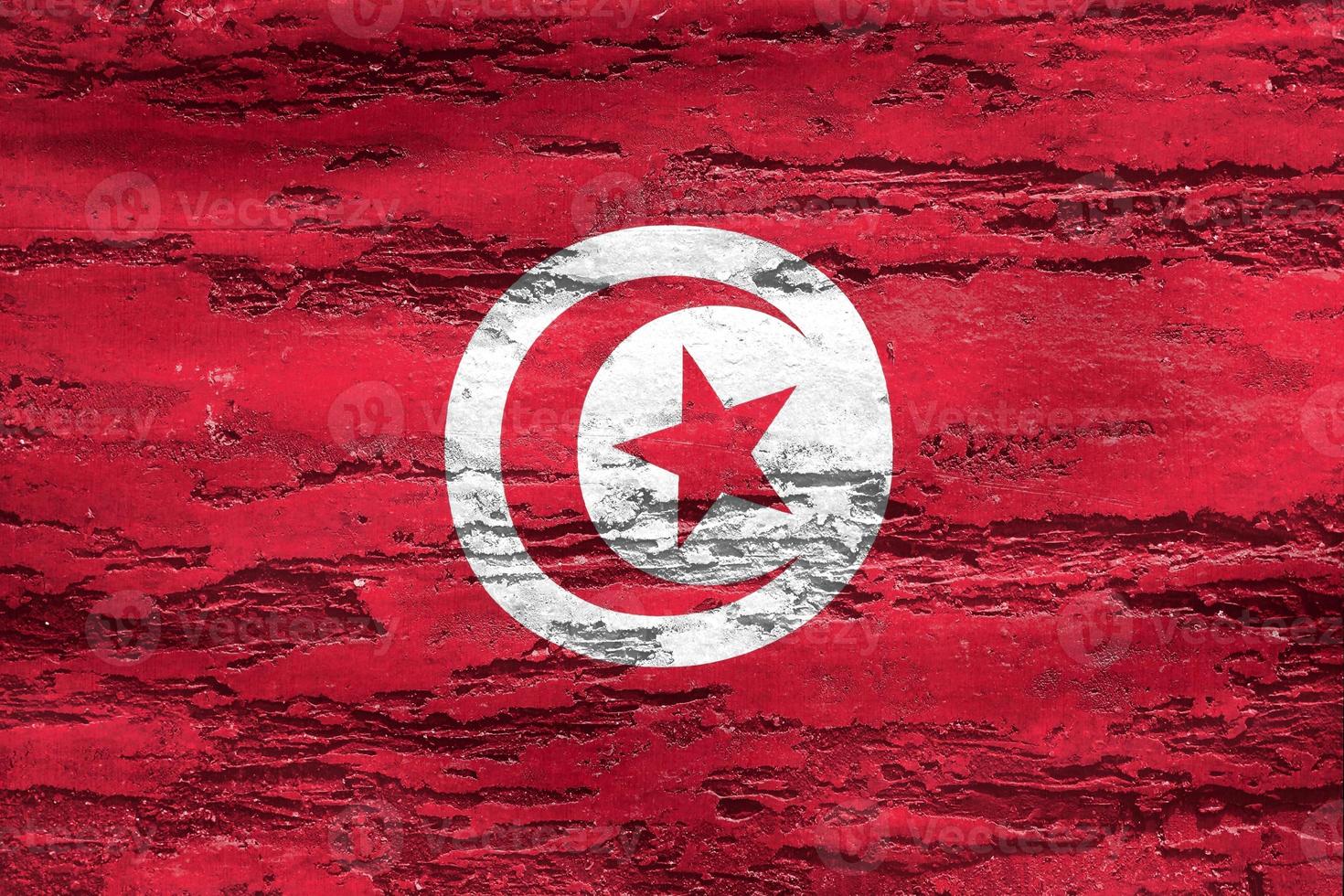 3D-Illustration of a Tunisia flag - realistic waving fabric flag photo