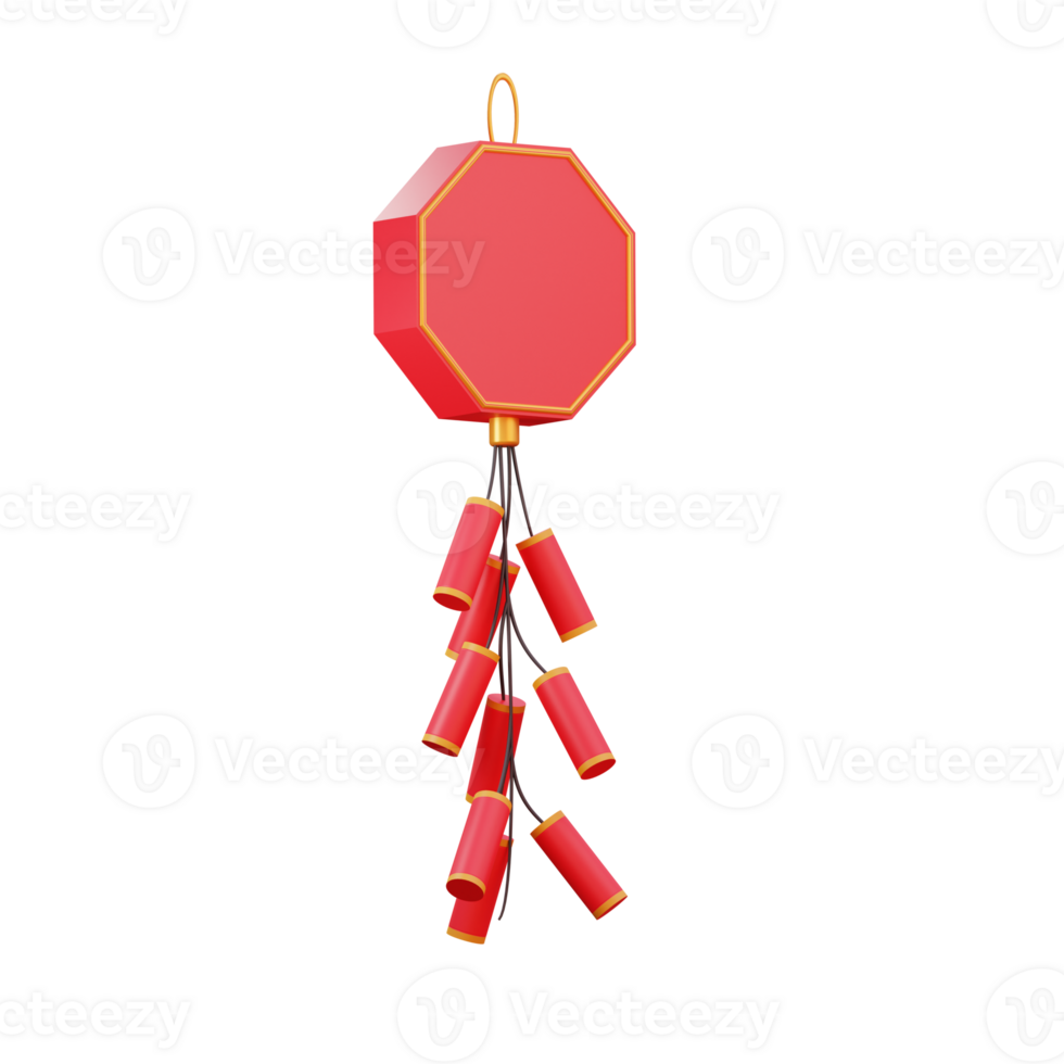 3d chinese new year object firecrackers png