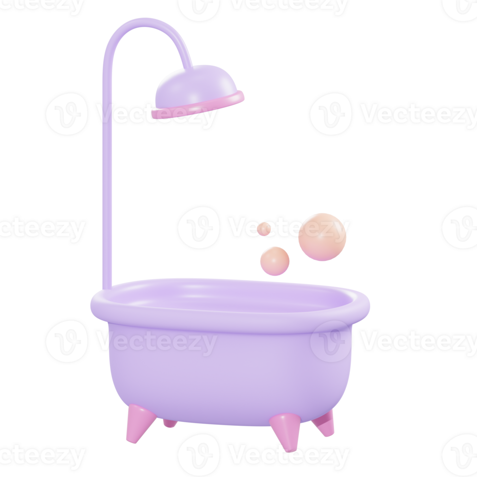 3d illustration bath tube object png