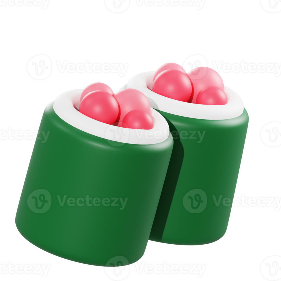 3d illustration japanese sushi object png