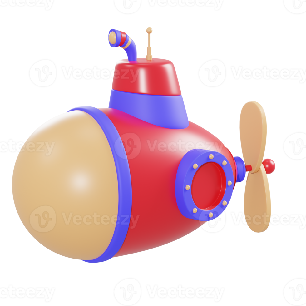 3d illustration submarine object png