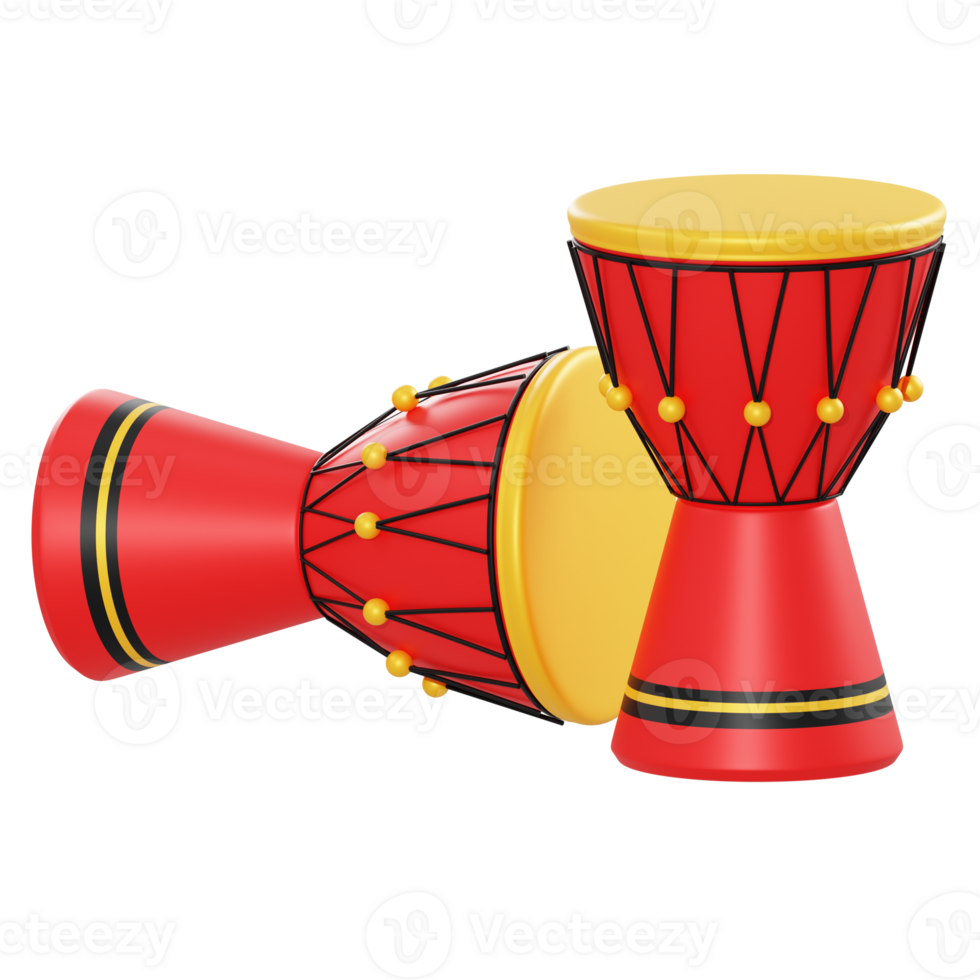 3d illustration traditional drum object png