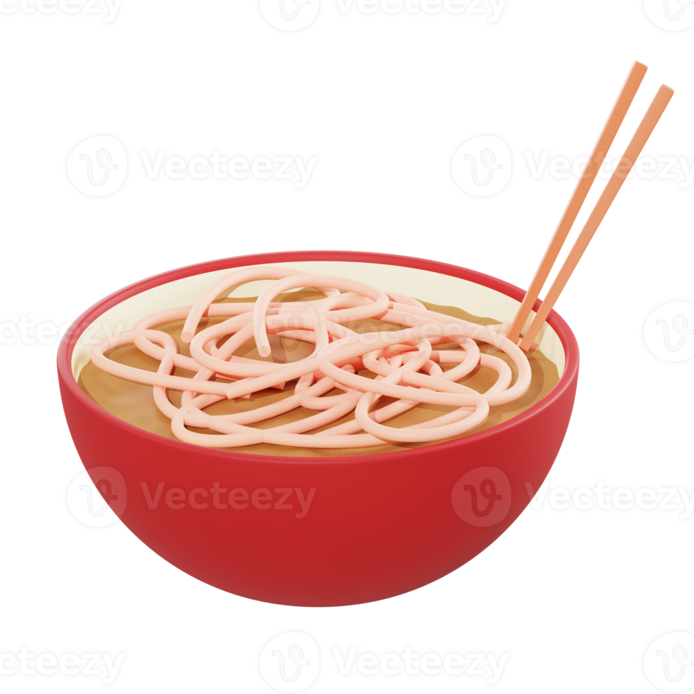 objeto de fideos de ilustración 3d png