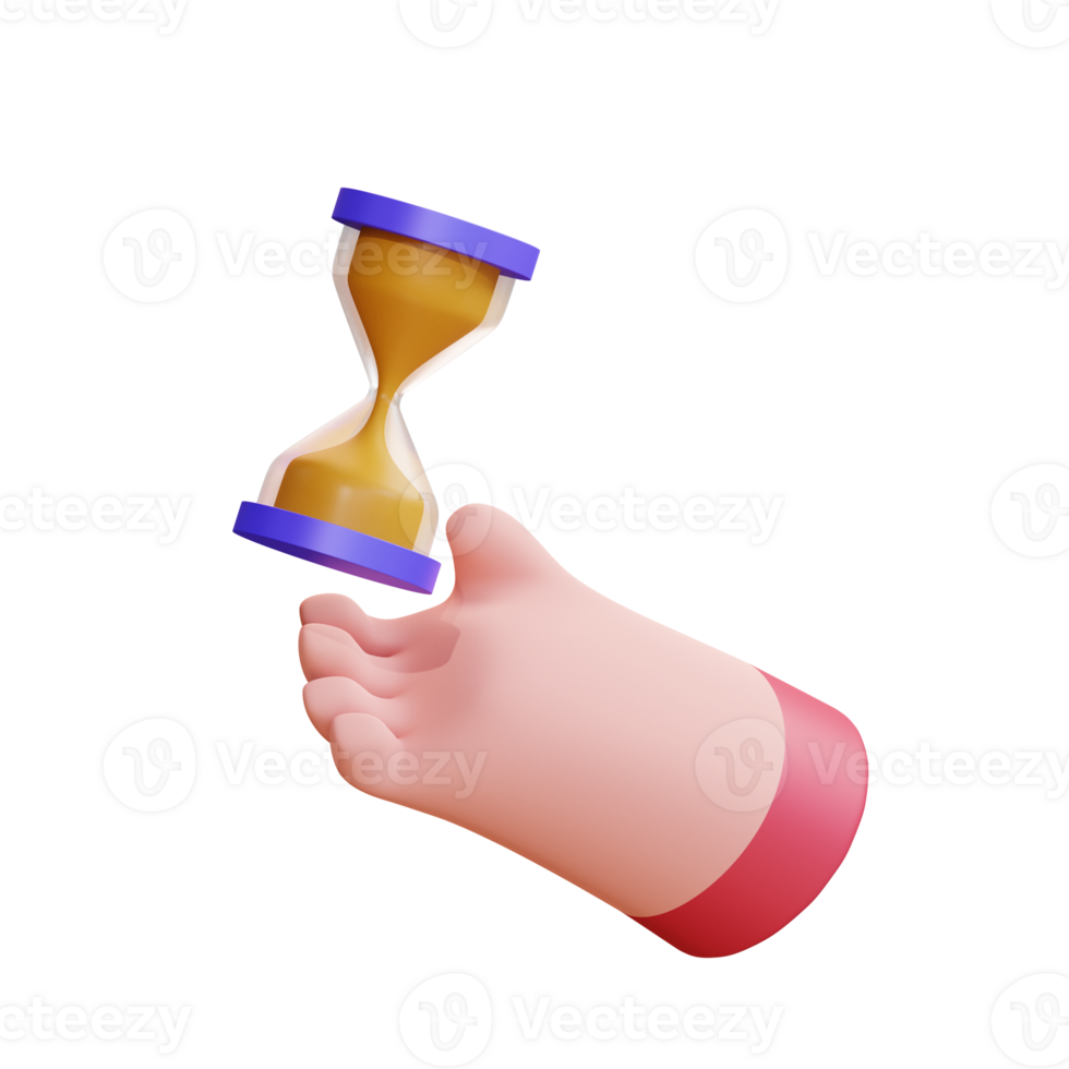 3d icon illustration hourglass png