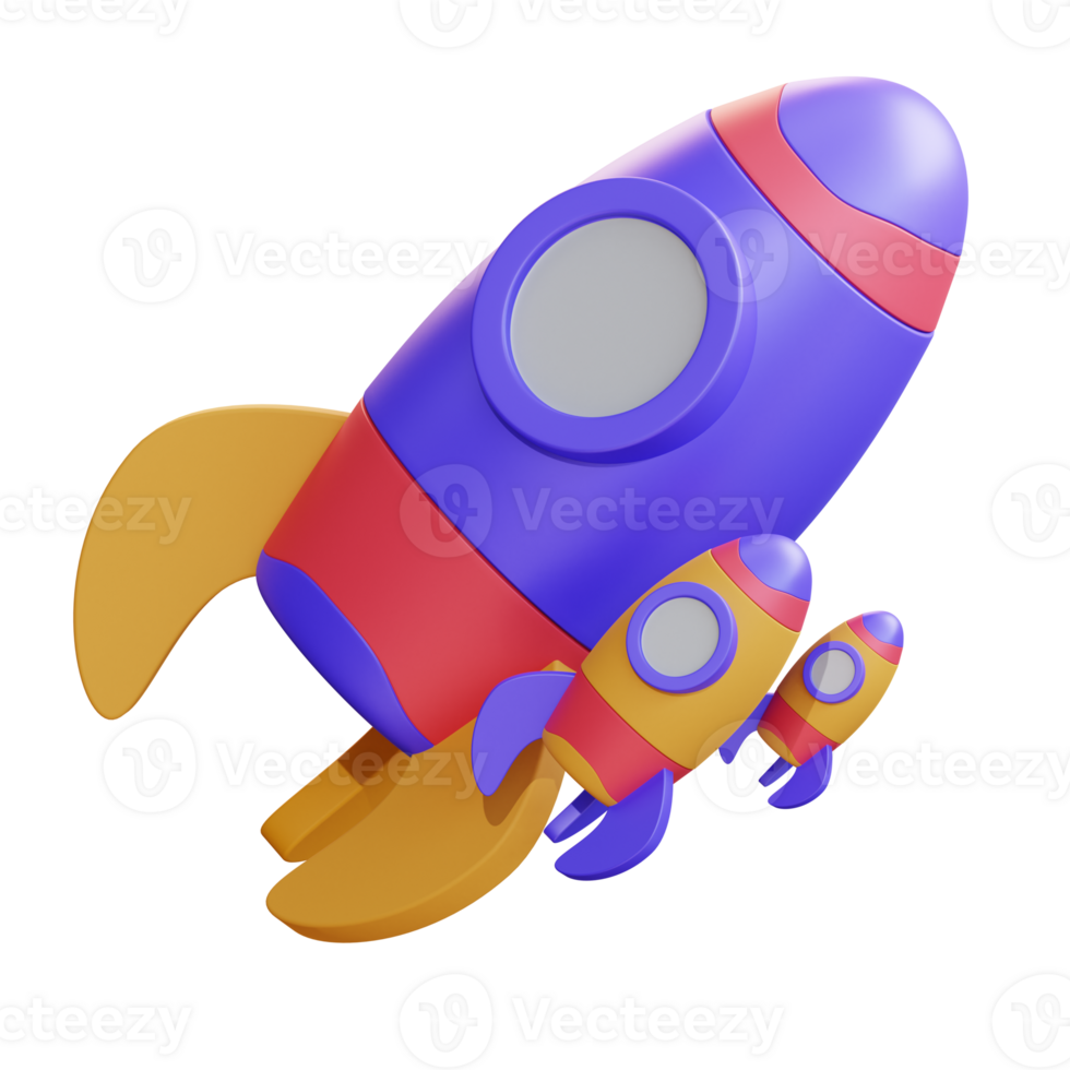 3d icon illustration space rocket png