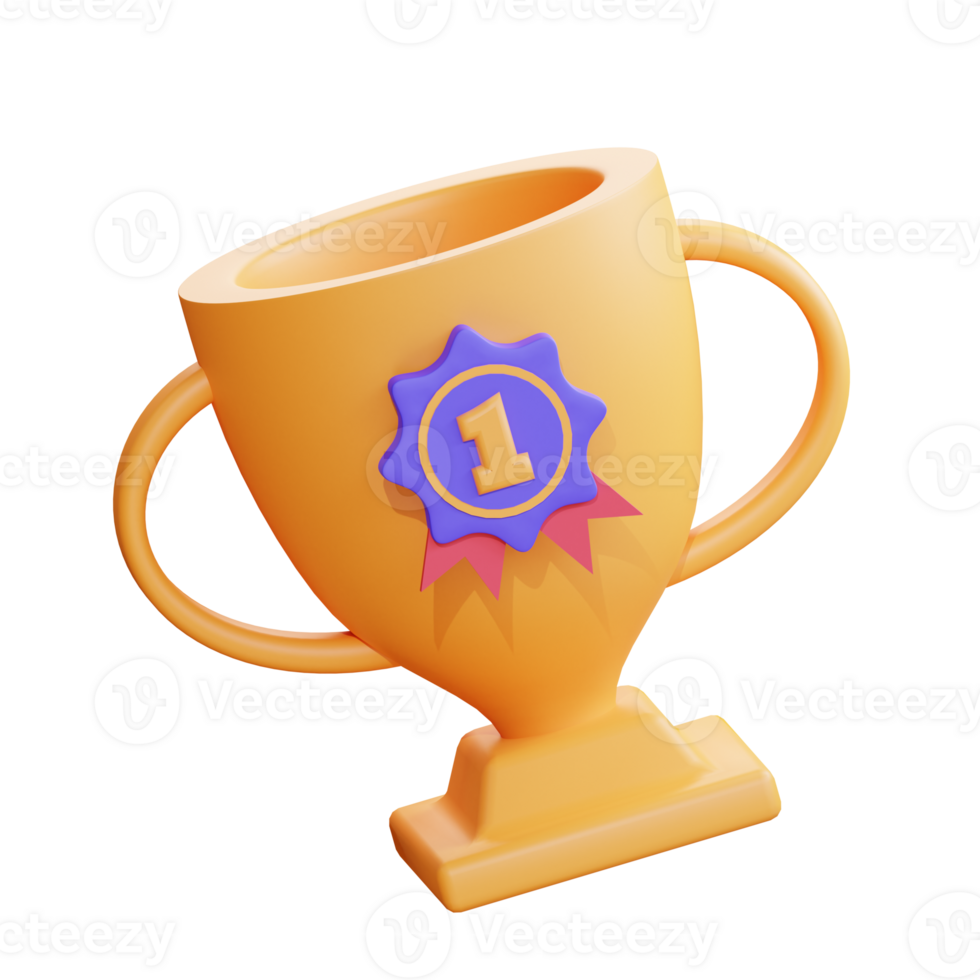 3d icon illustration gold trophy png