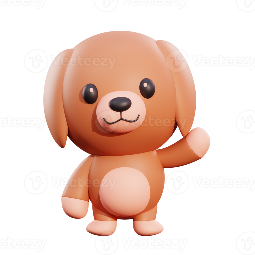 Cute dog 3d illustration png