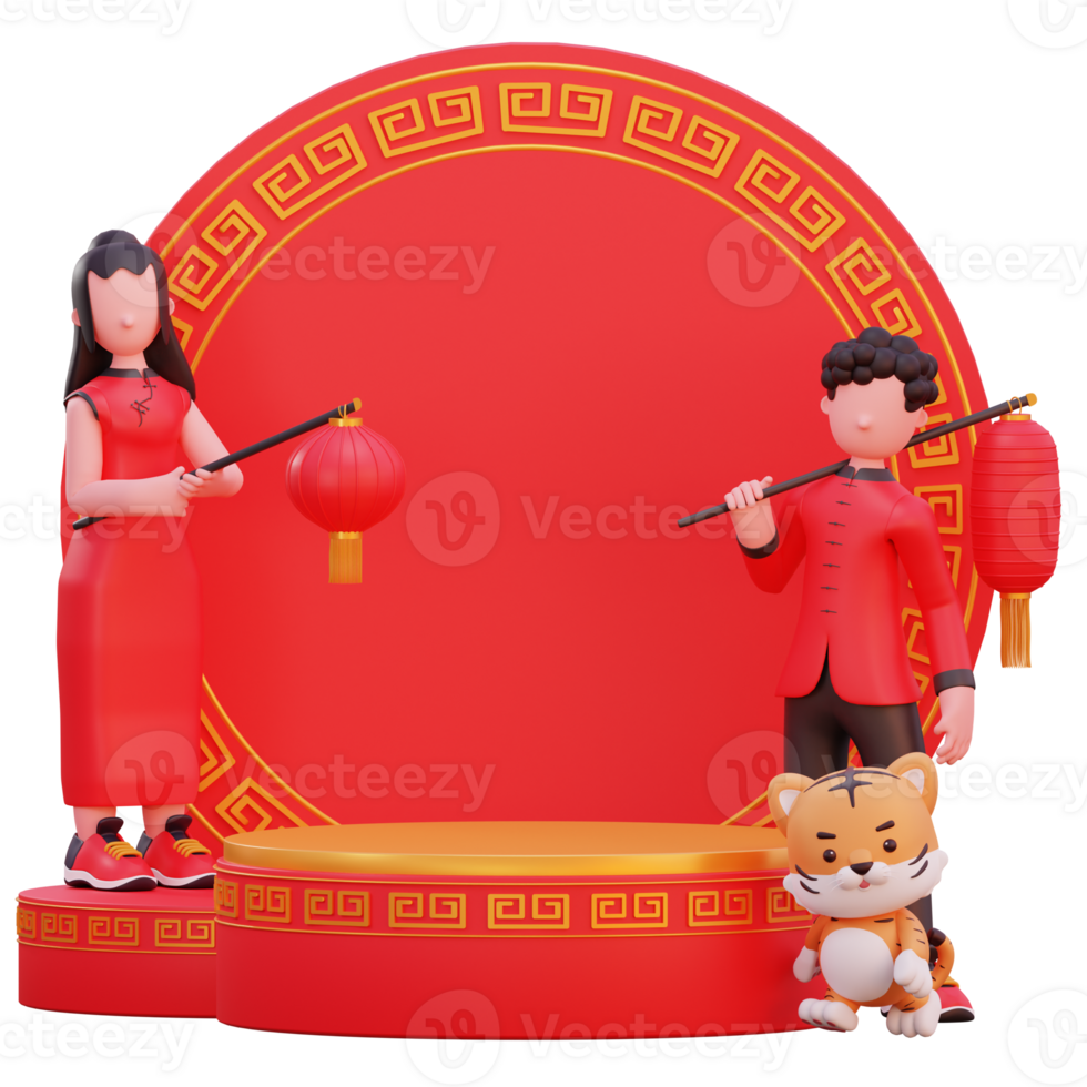 3d character illustration chinese new year png