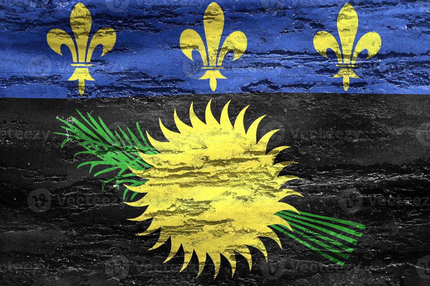 Guadeloupe flag - realistic waving fabric flag photo