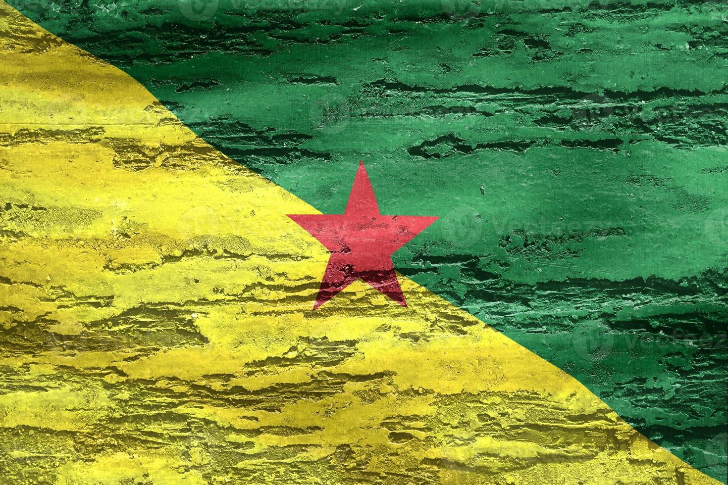 French Guiana flag - realistic waving fabric flag photo