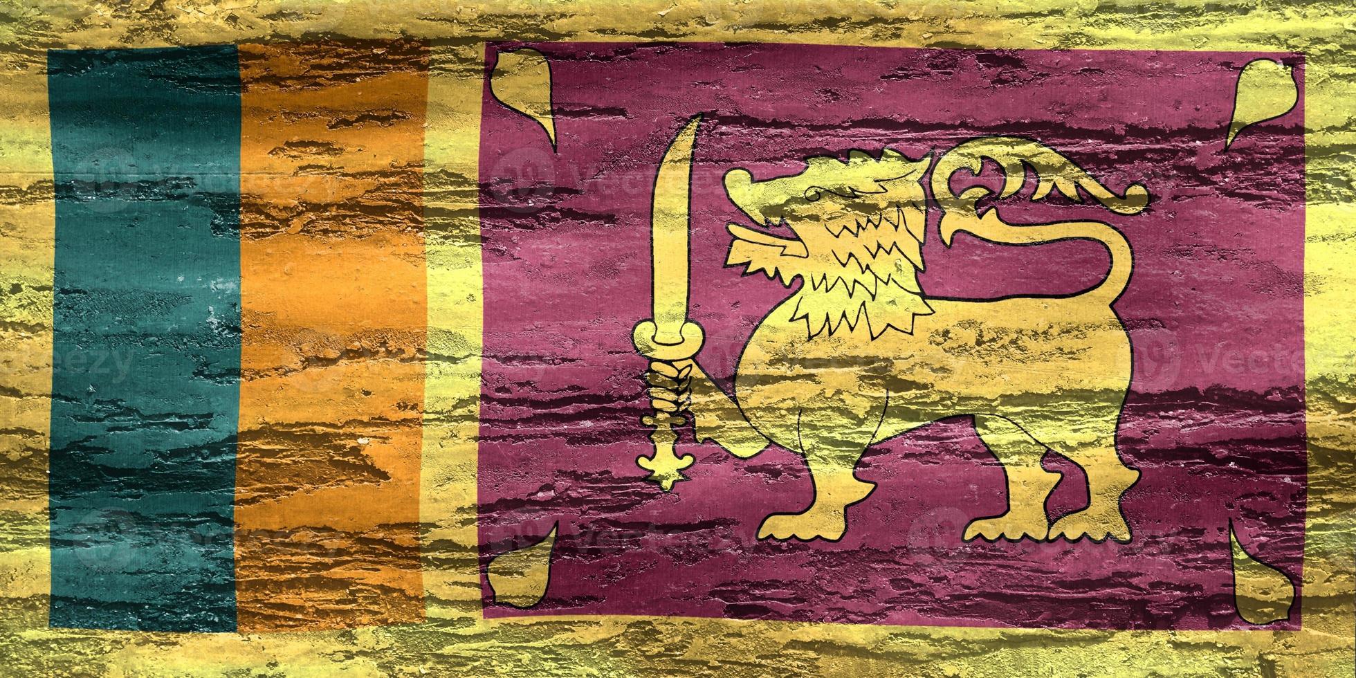 3D-Illustration of a Sri Lanka flag - realistic waving fabric flag photo
