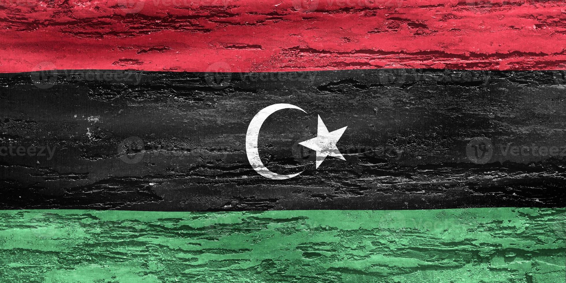 3D-Illustration of a Libya flag - realistic waving fabric flag photo