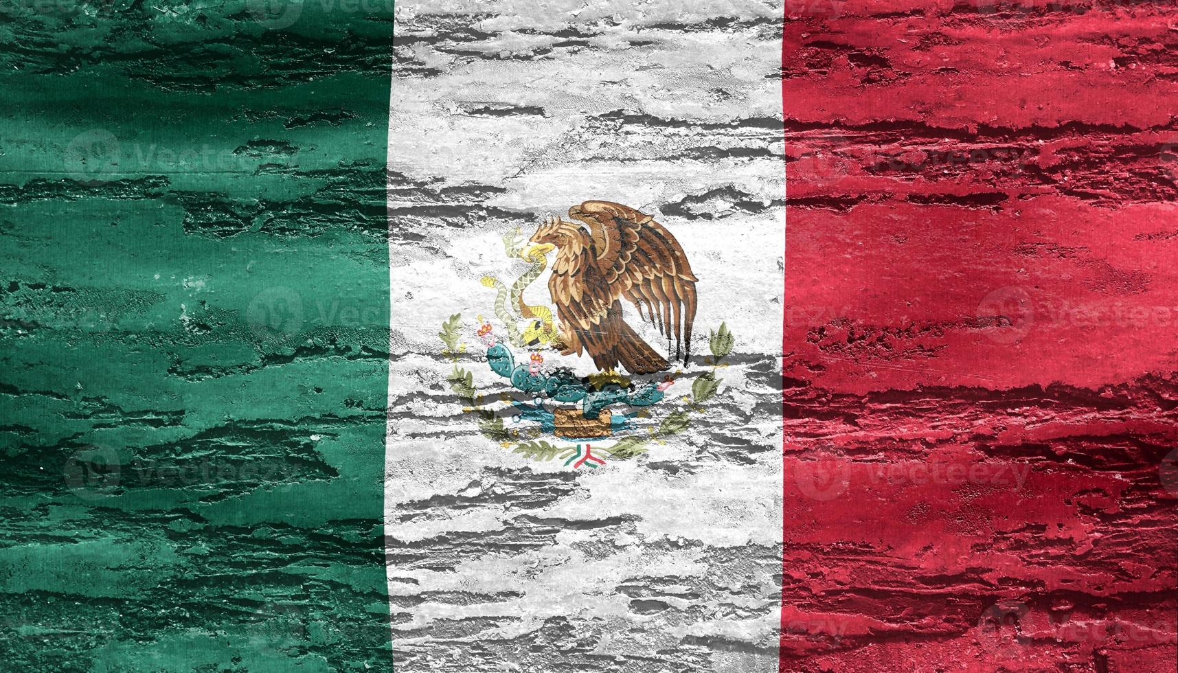 3D-Illustration of a Mexico flag - realistic waving fabric flag photo