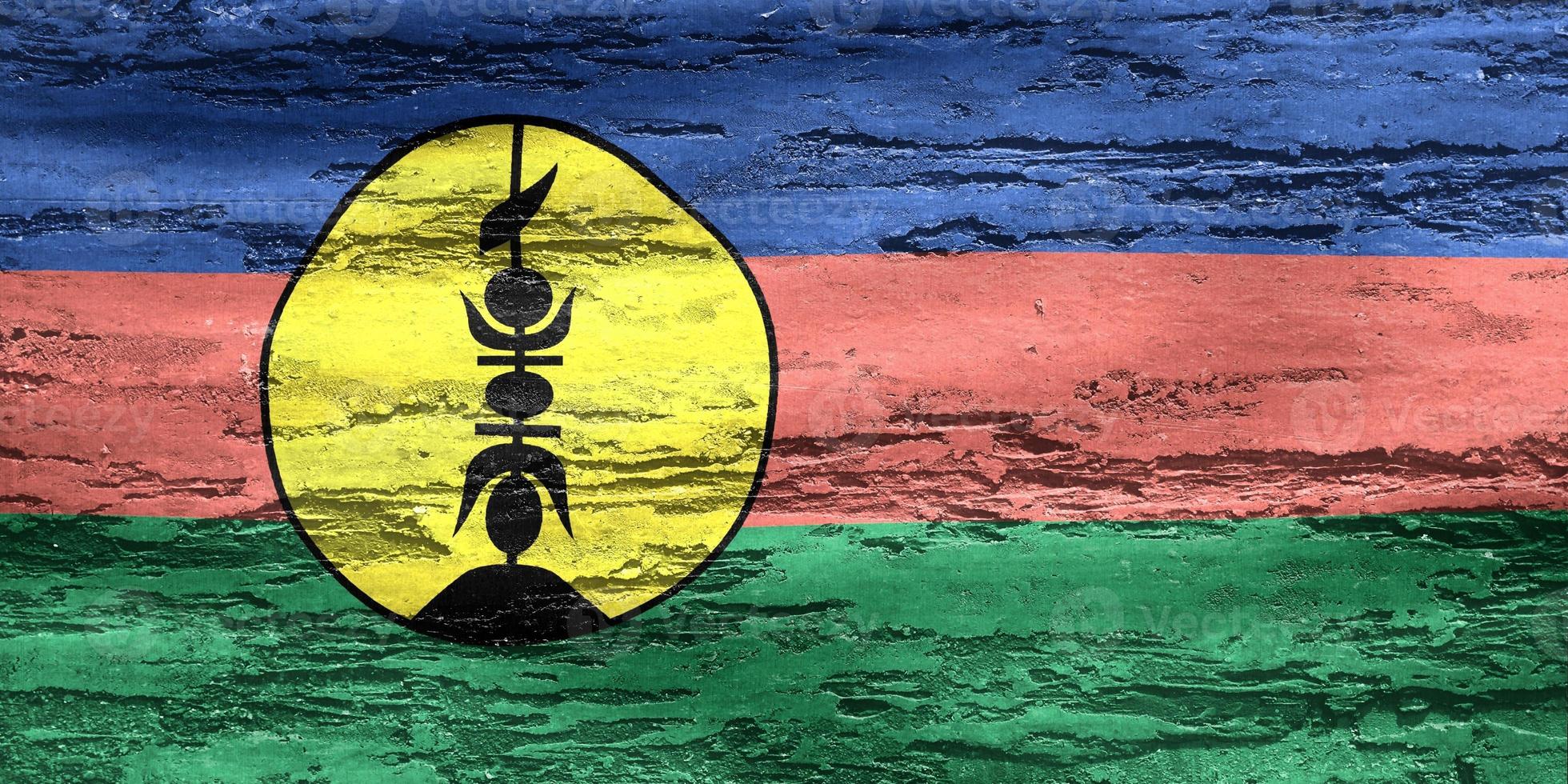 3D-Illustration of a New Caledonia flag - realistic waving fabric flag photo