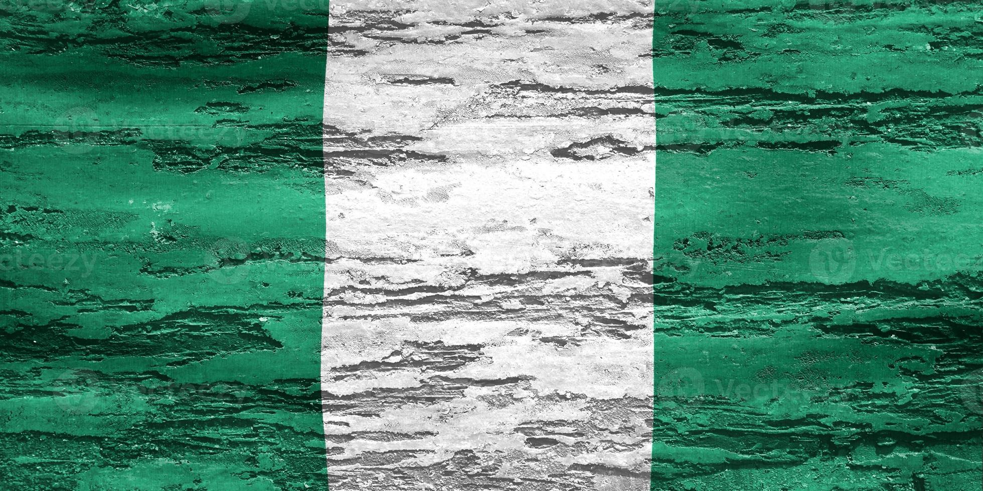 3D-Illustration of a Nigeria flag - realistic waving fabric flag photo