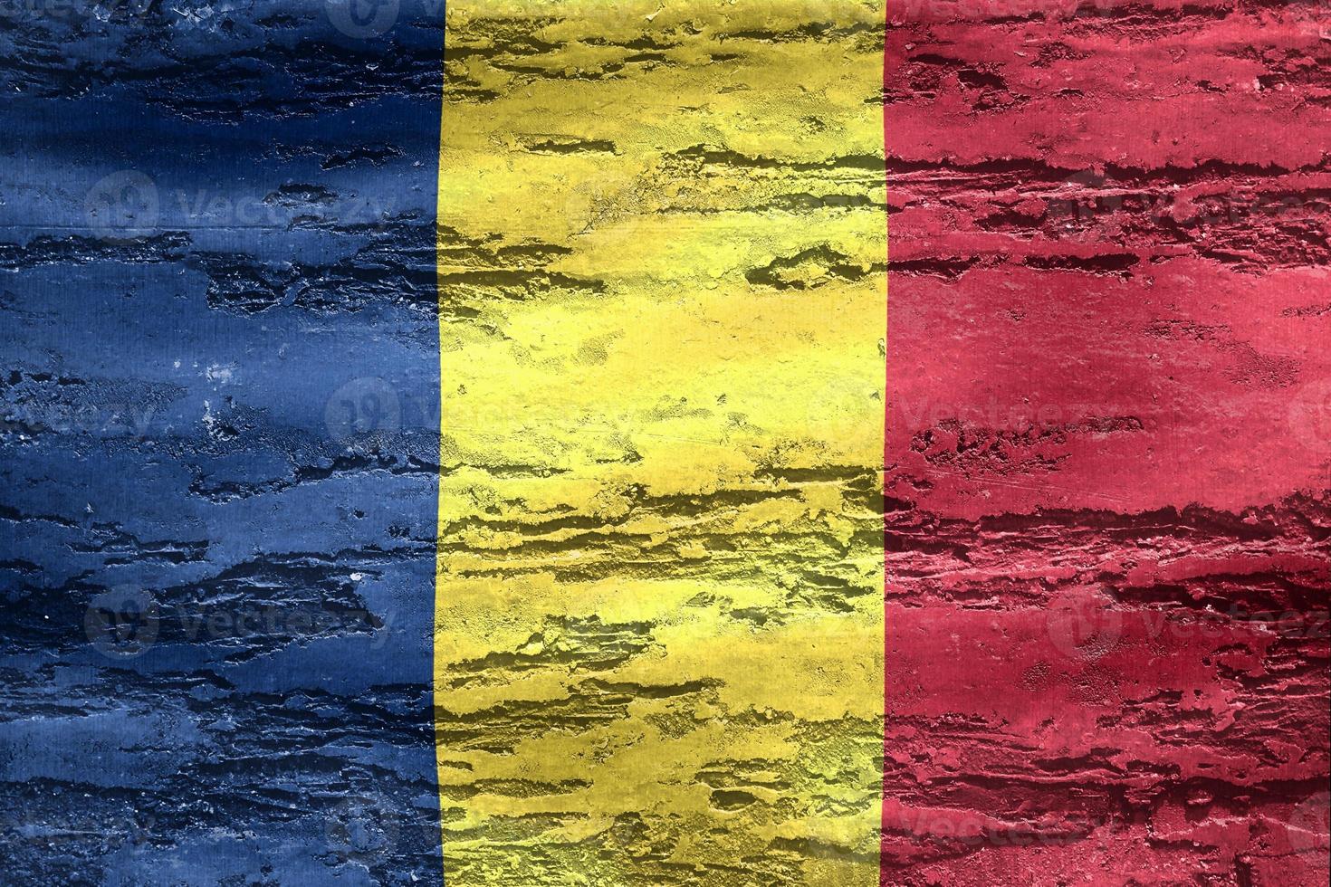 3D-Illustration of a Romania flag - realistic waving fabric flag photo