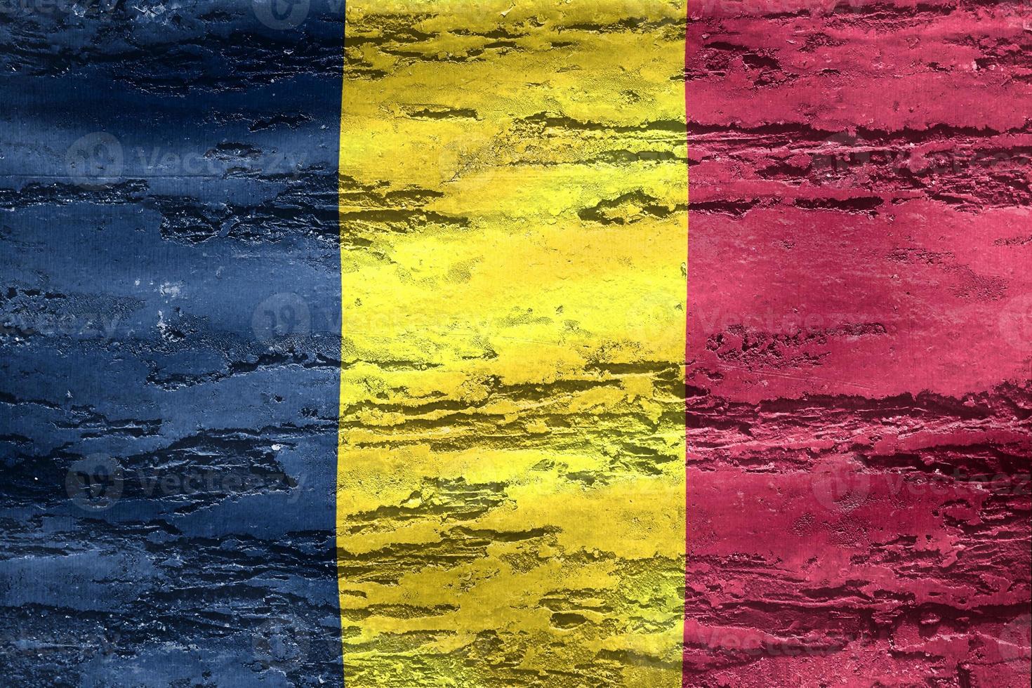 3D-Illustration of a Chad flag - realistic waving fabric flag photo