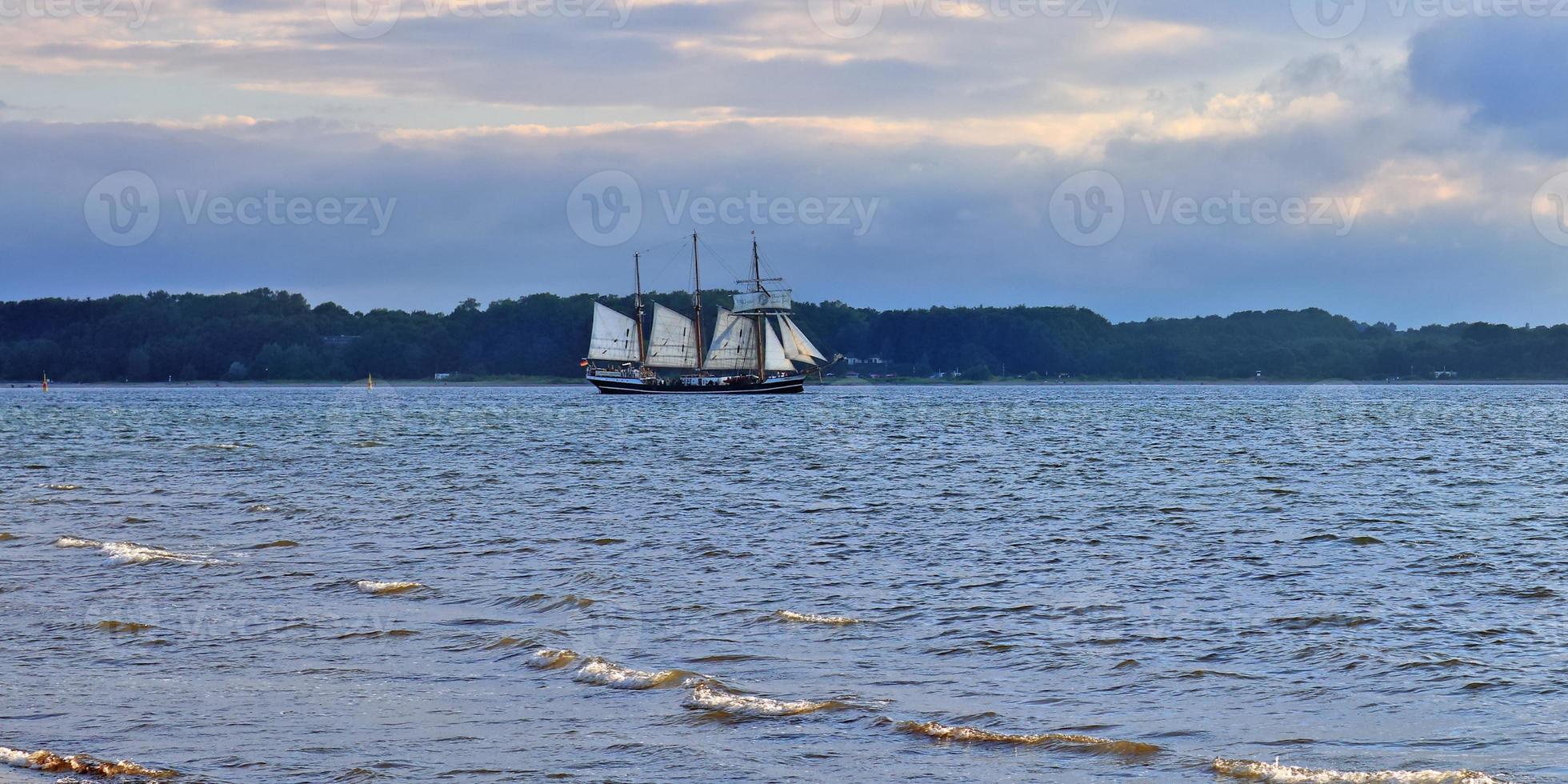 Beautiful view on sandy beaches at the baltic sea on a sunny day photo