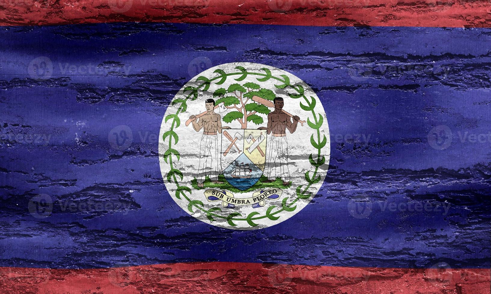 Belize flag - realistic waving fabric flag photo