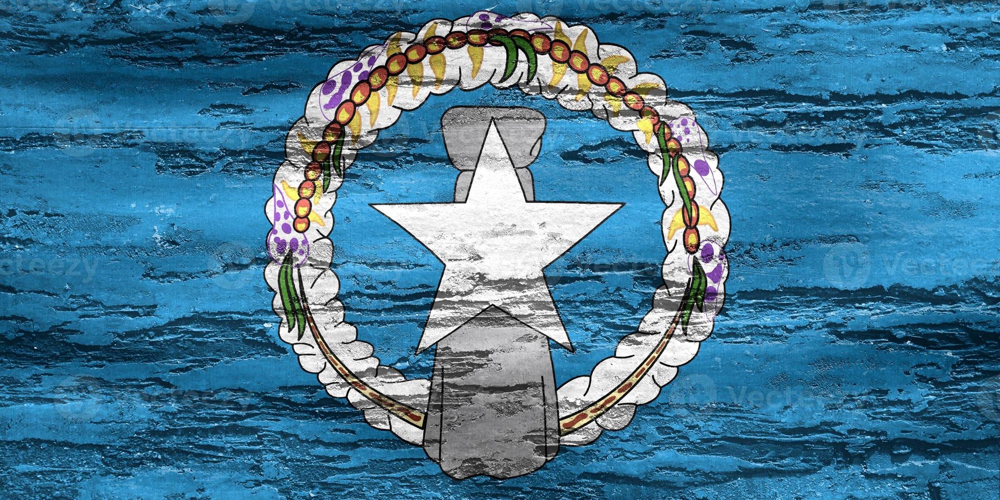 3D-Illustration of a Mariana Islands flag - realistic waving fabric flag photo