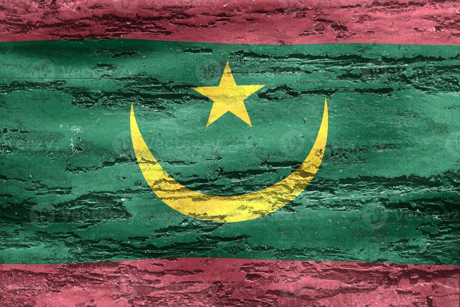 3D-Illustration of a Mauritania flag - realistic waving fabric flag photo