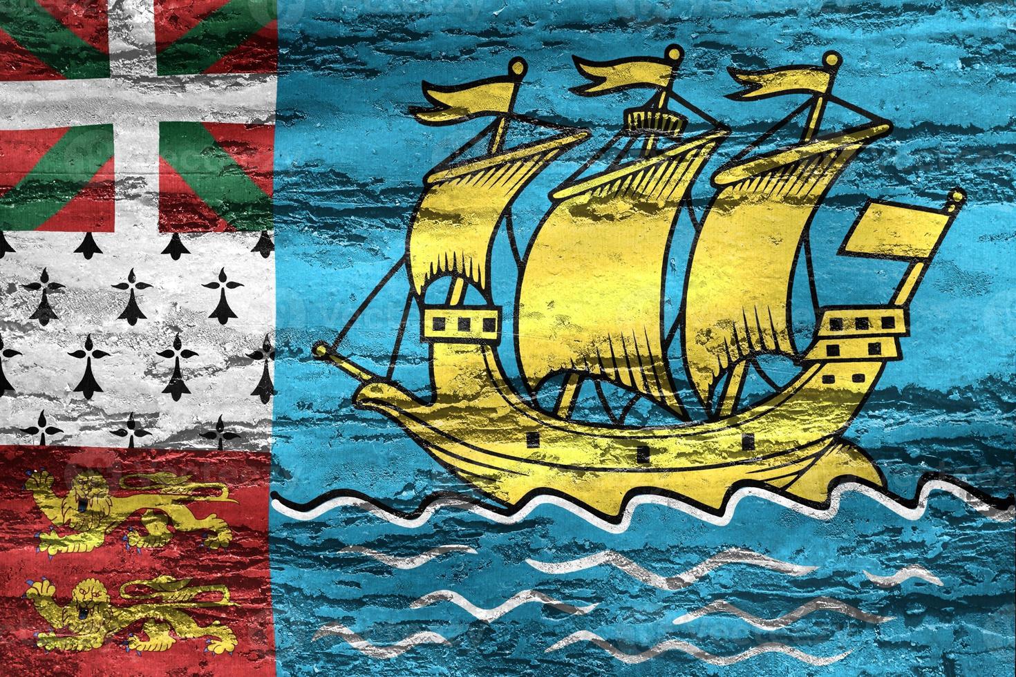 3D-Illustration of a Saint Pierre and Miquelon flag - realistic waving fabric flag photo