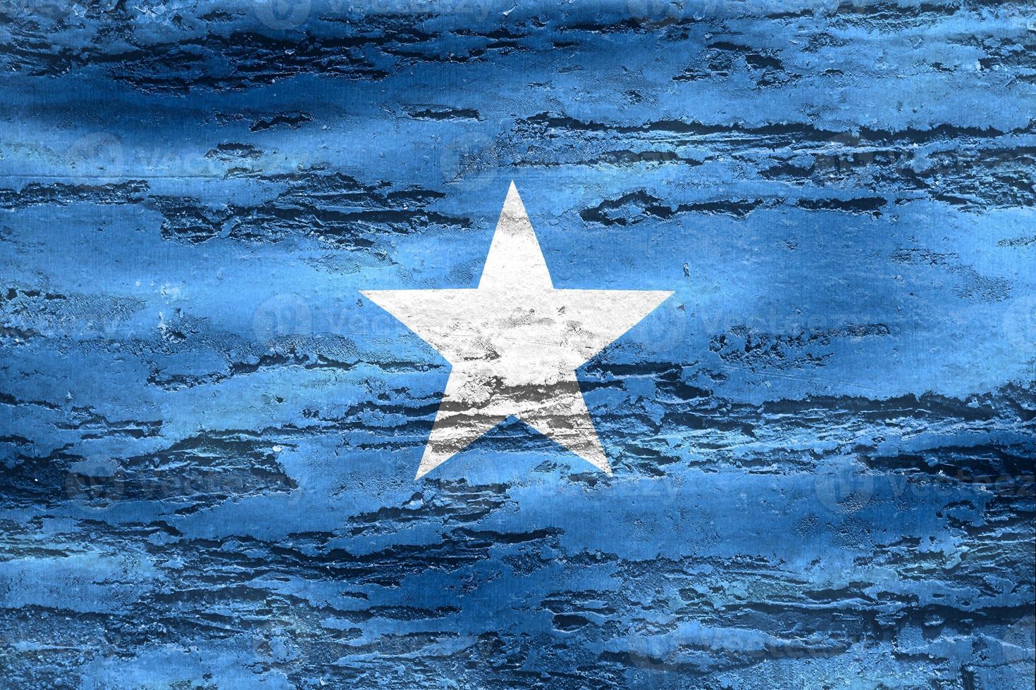 Ilustración 3d de una bandera de somalia - bandera de tela ondeante realista foto