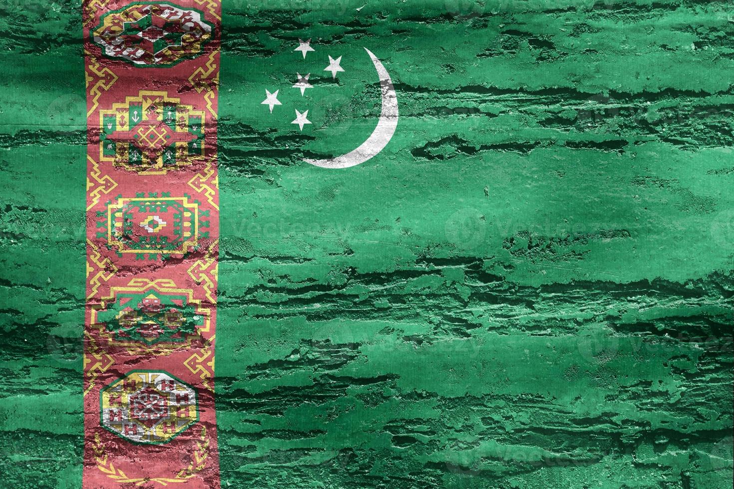 3D-Illustration of a Turkmenistan flag - realistic waving fabric flag photo