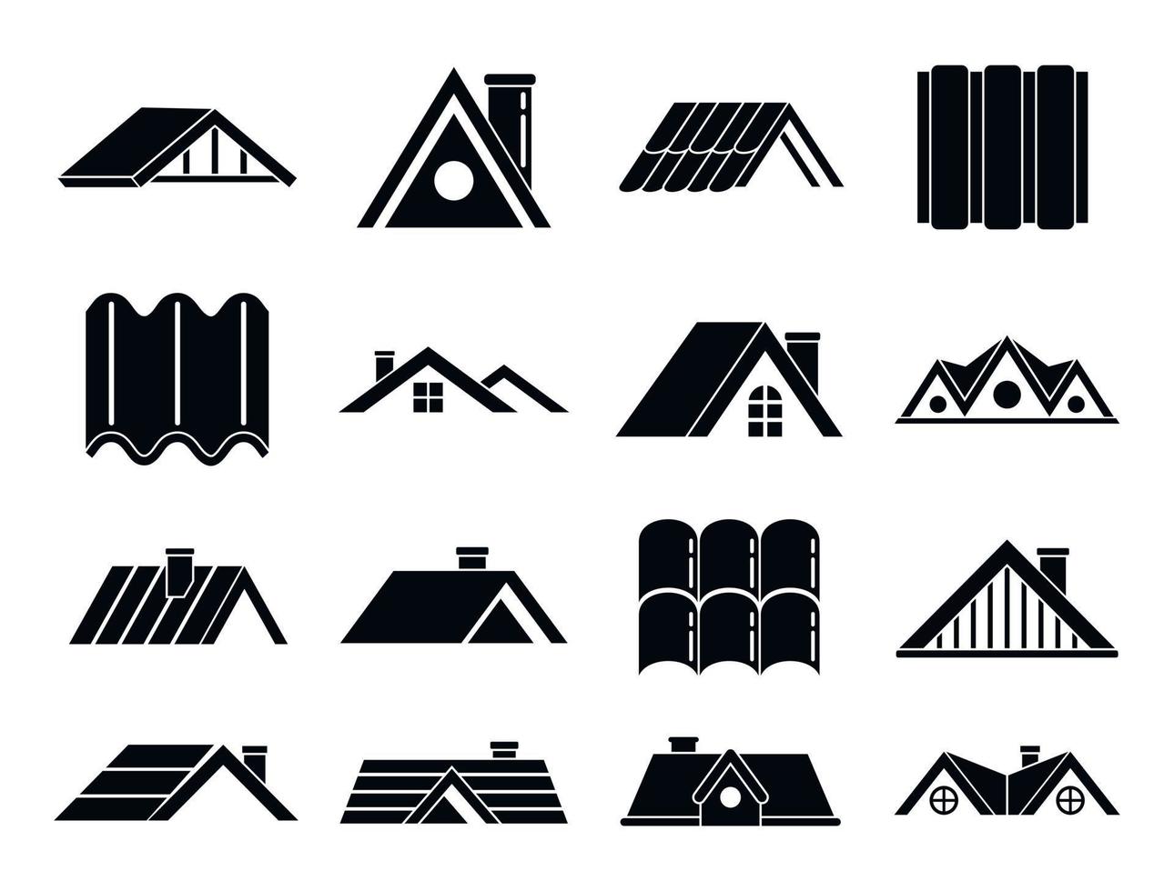 Roof icons set, simple style 8851451 Vector Art at Vecteezy