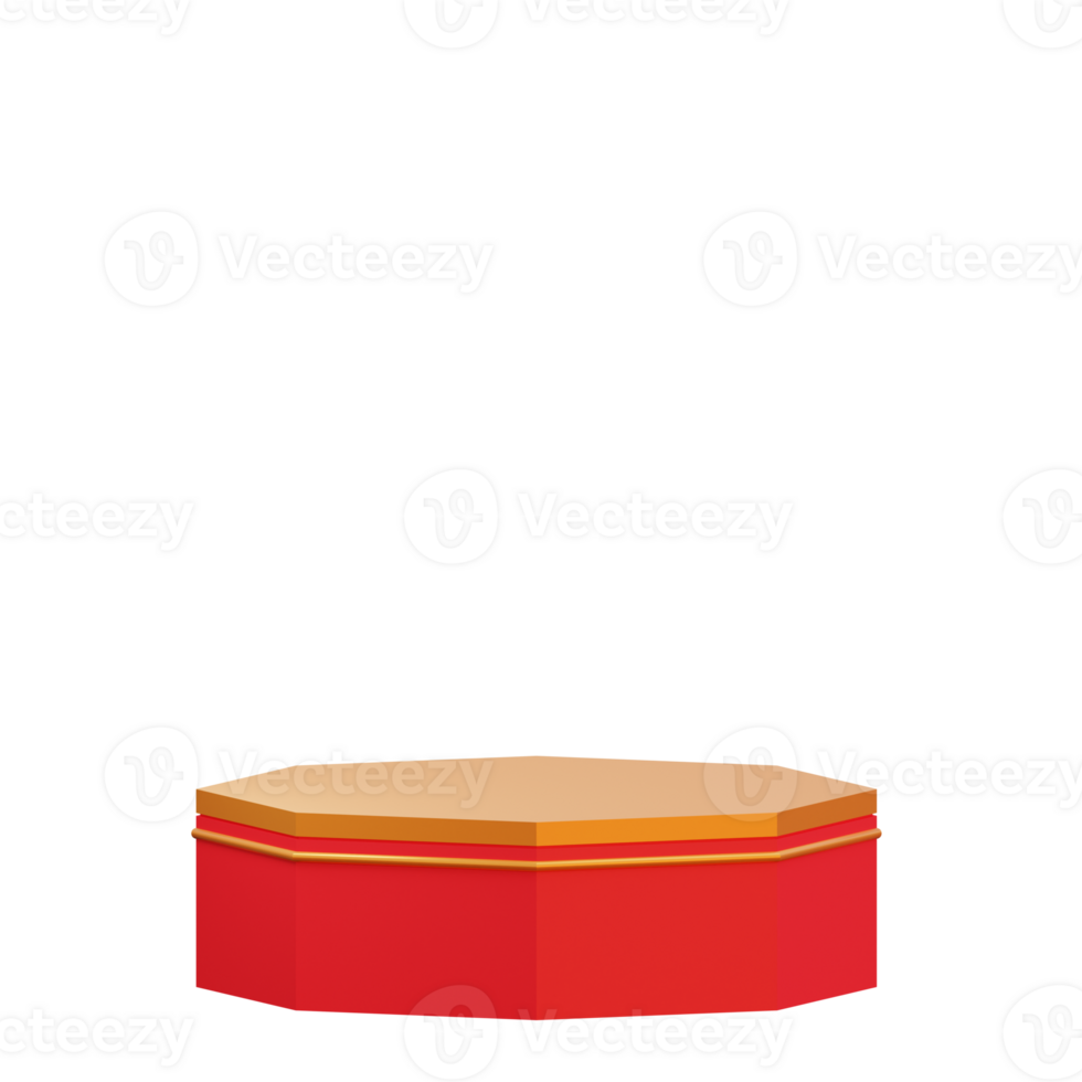 3d chinese new year object octagon podium png