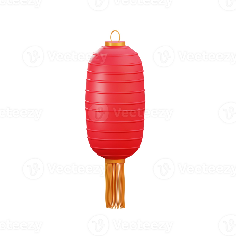 3d chinese new year object long lunar lantern png