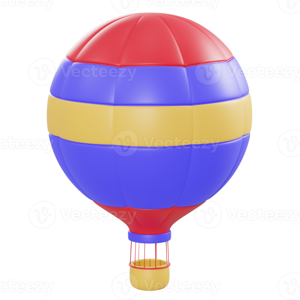 3d illustration air balloon object png