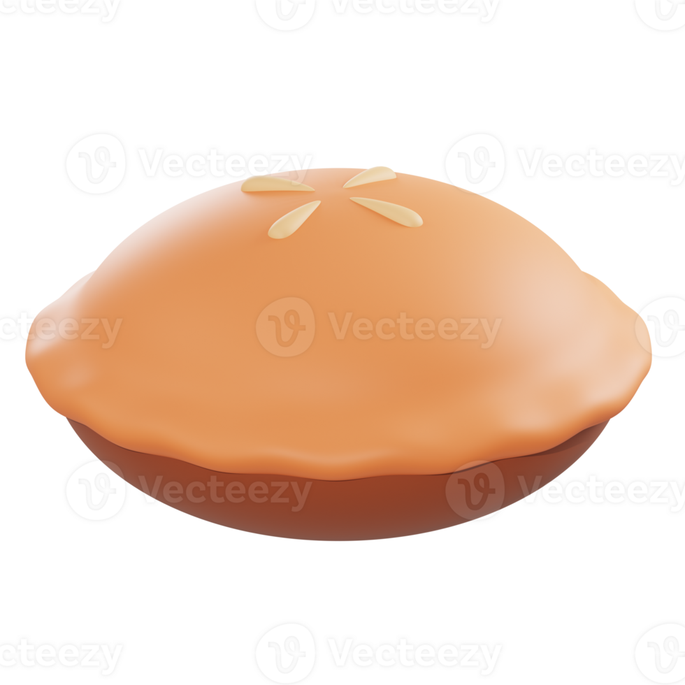 3d illustration pie bakery object png