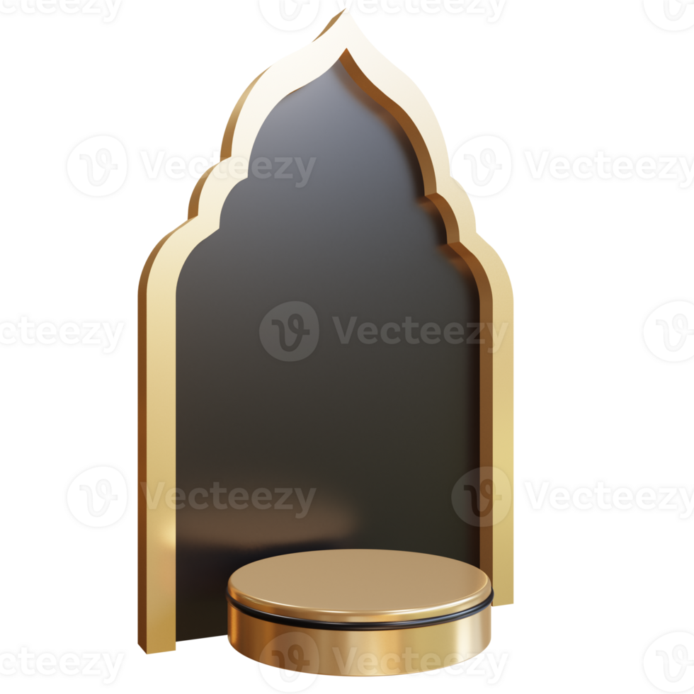 3d illustration ramadan podium gate object png