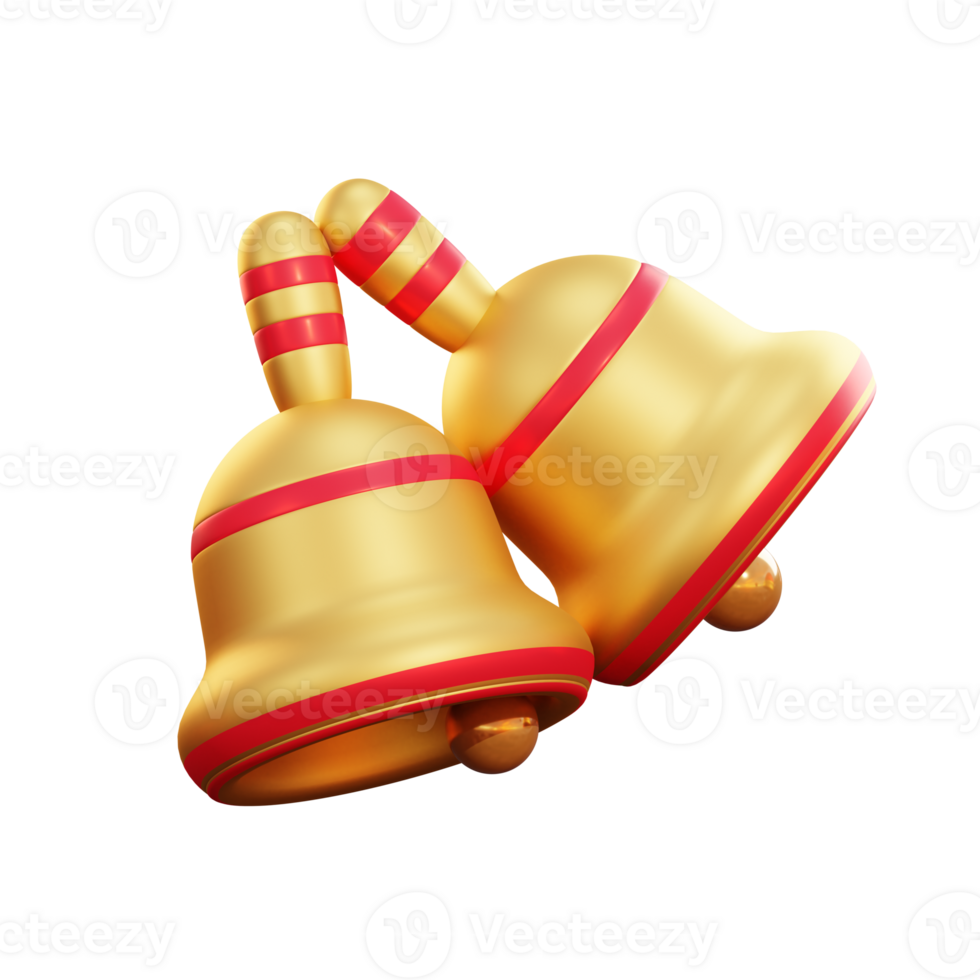 3d icon christmas golden bell png