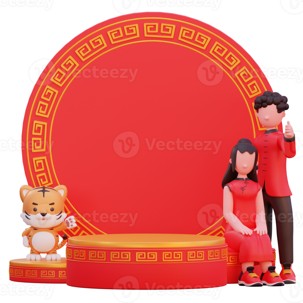 3d character illustration chinese new year png