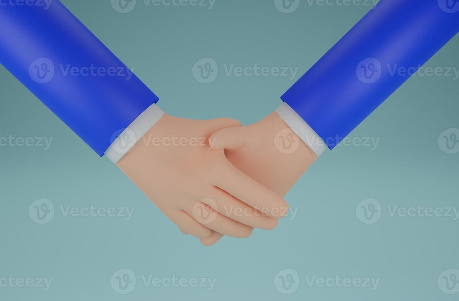 Business people shaking hands.shakehands icon, symbol. Handshake of business partners with Successful deal.business partners concept,Isolate background, 3d render illustration photo