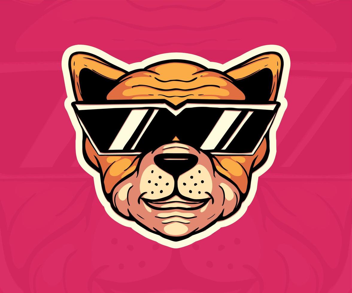 pet bull dog mascot illustration, icon vector. vector