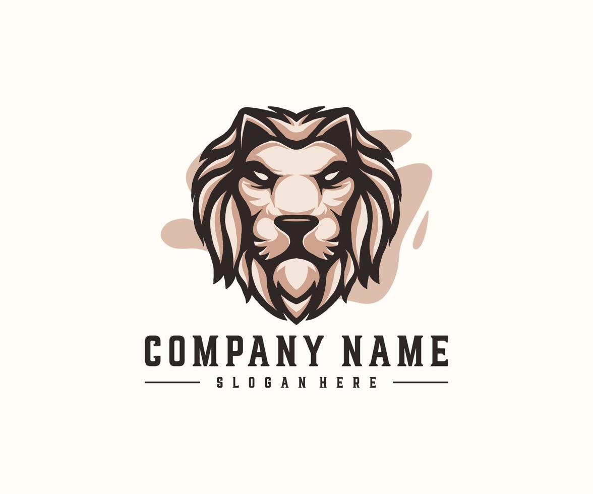 lion head logo mascot illustration. vector