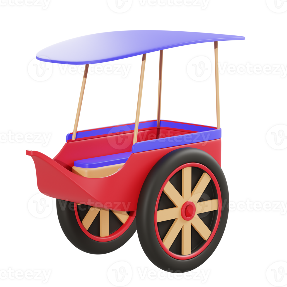 3d illustration delman vehicle object png