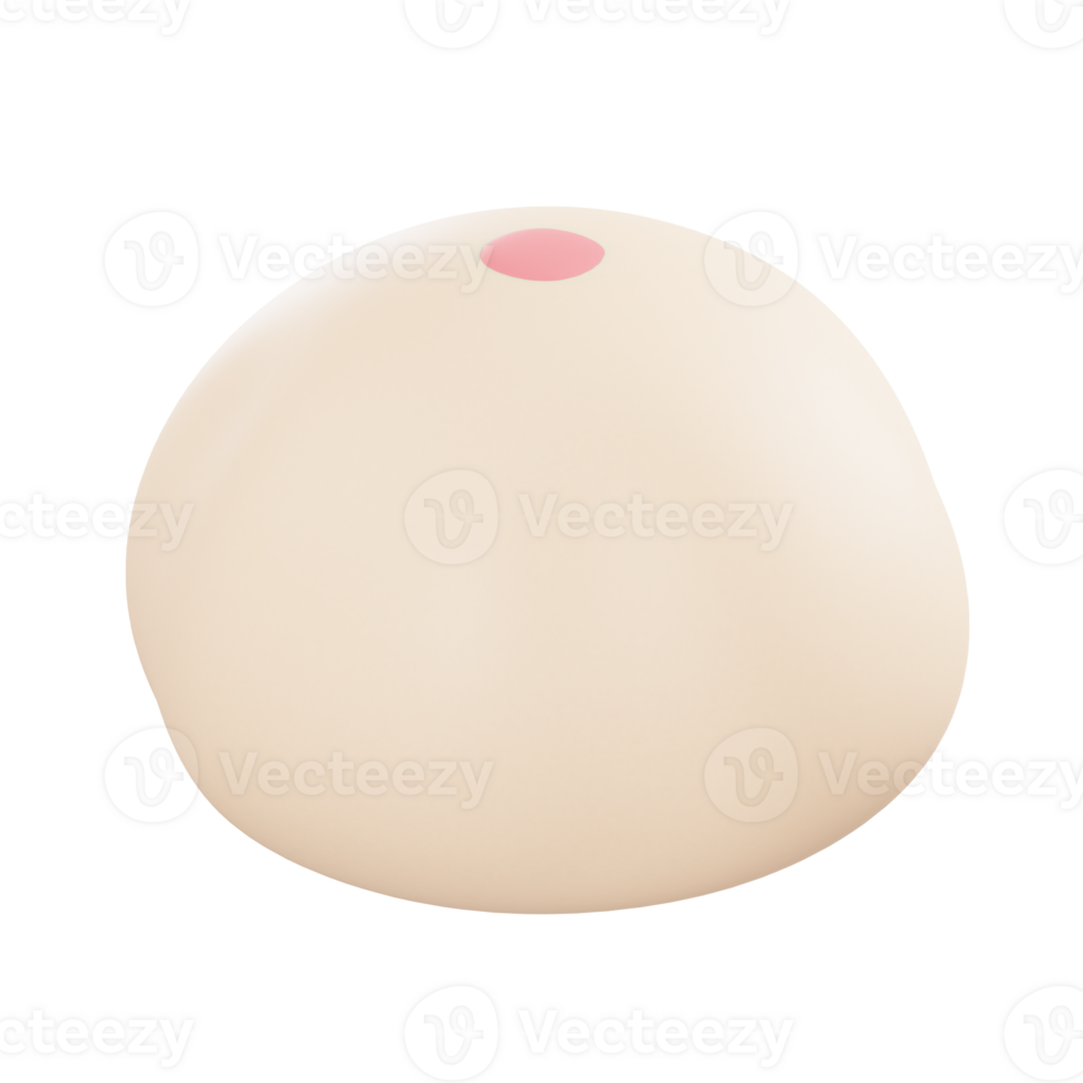 3d illustration meat bun object png