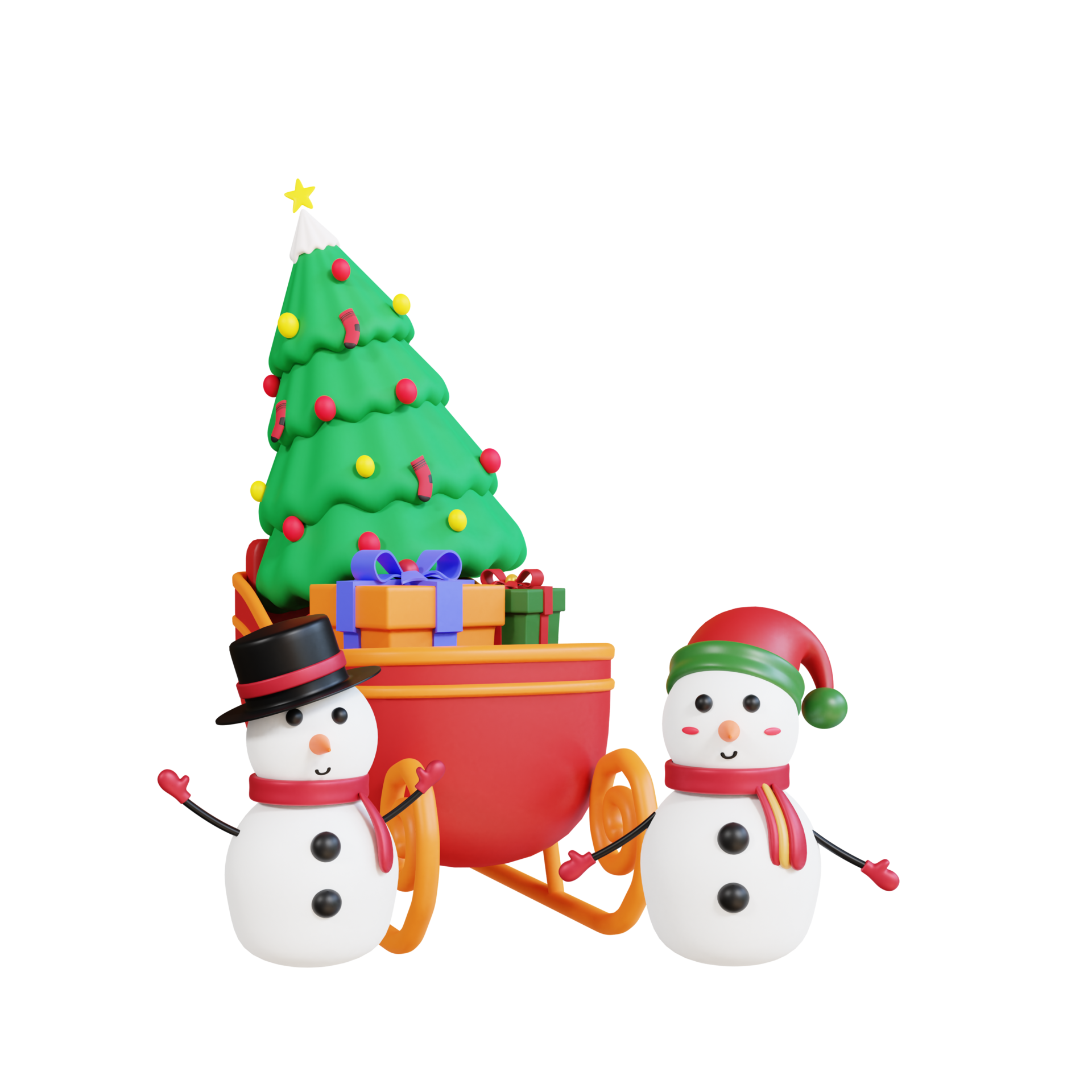 Consulado apuntalar Eslovenia 3d icono árbol de navidad y muñeco de nieve 8851859 PNG