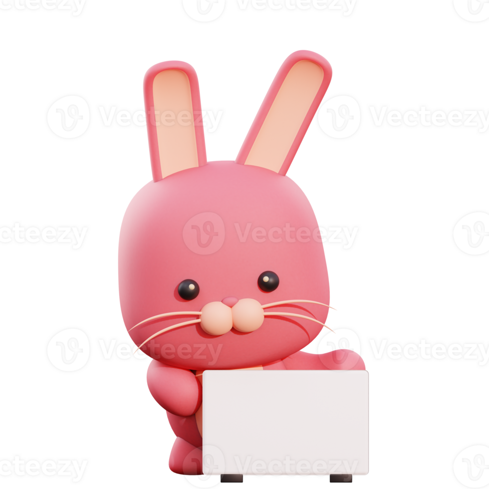 illustration 3d de lapin mignon png