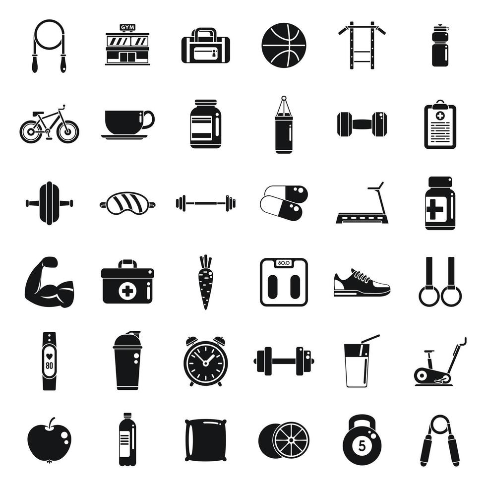 Healthy Lifestyle Icons Set Simple Vector Diet Food 8851982 Vector Art