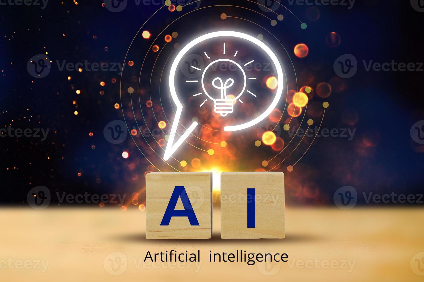 AI concept and Artificial Intelligence, Modern Technology and digital network, brain design, illustration. photo