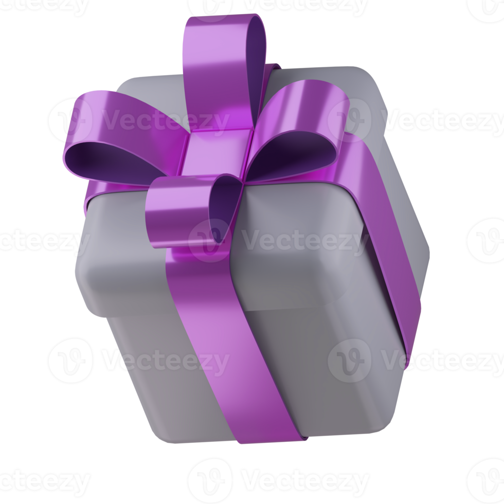 Realistic 3d white gift box with golden glossy ribbon bow isolated on transparent background. 3d render isometric modern holiday surprise box. Realistic icon for present, birthday or wedding banners png