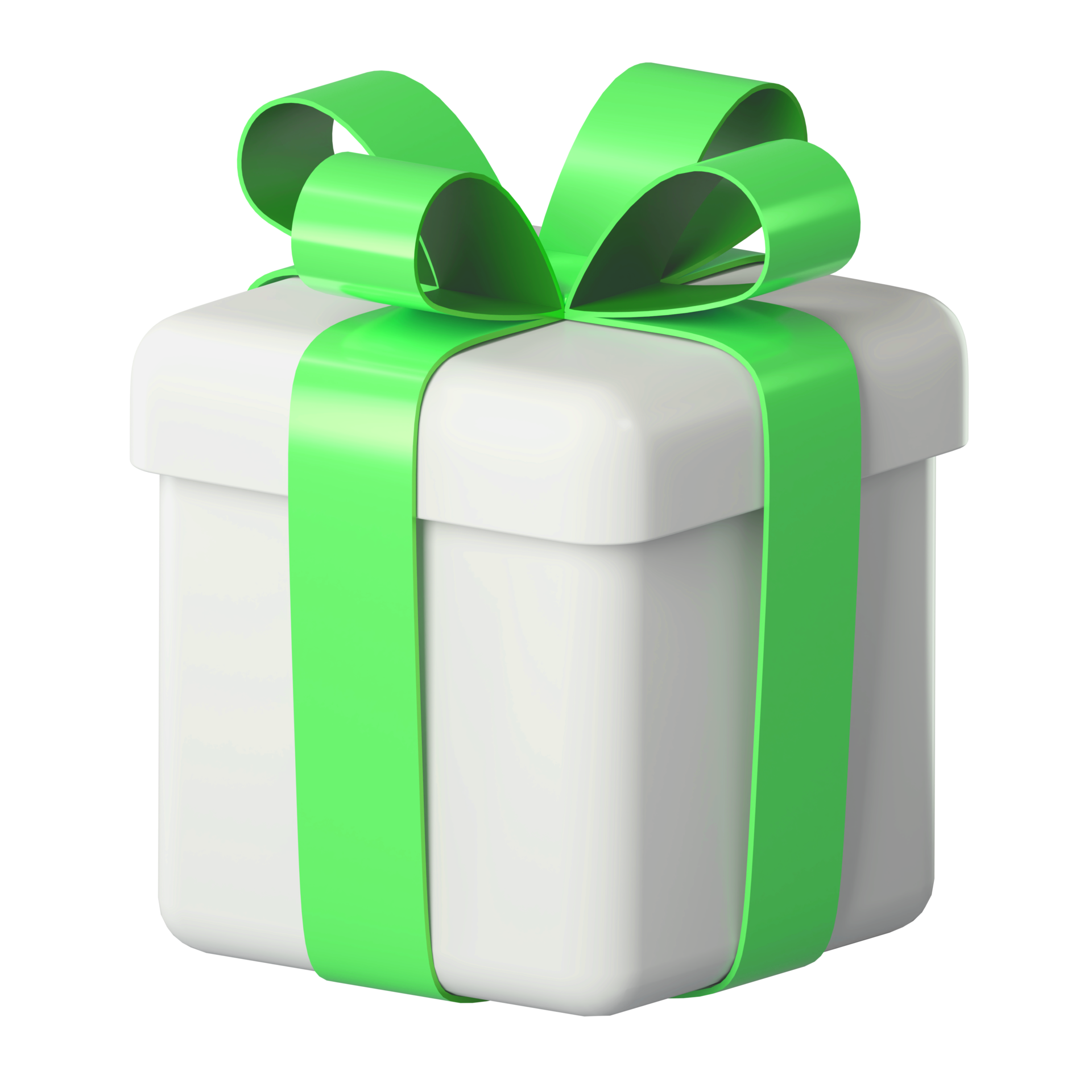 Realistic blue gift box with ribbon. 3D rendering. PNG Icon on