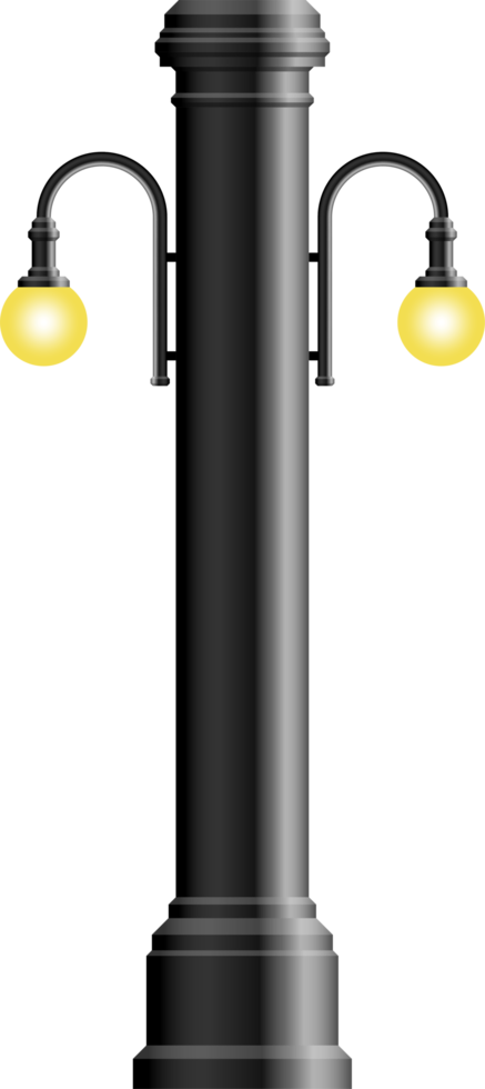 Realistic vintage street lamp made from steel png