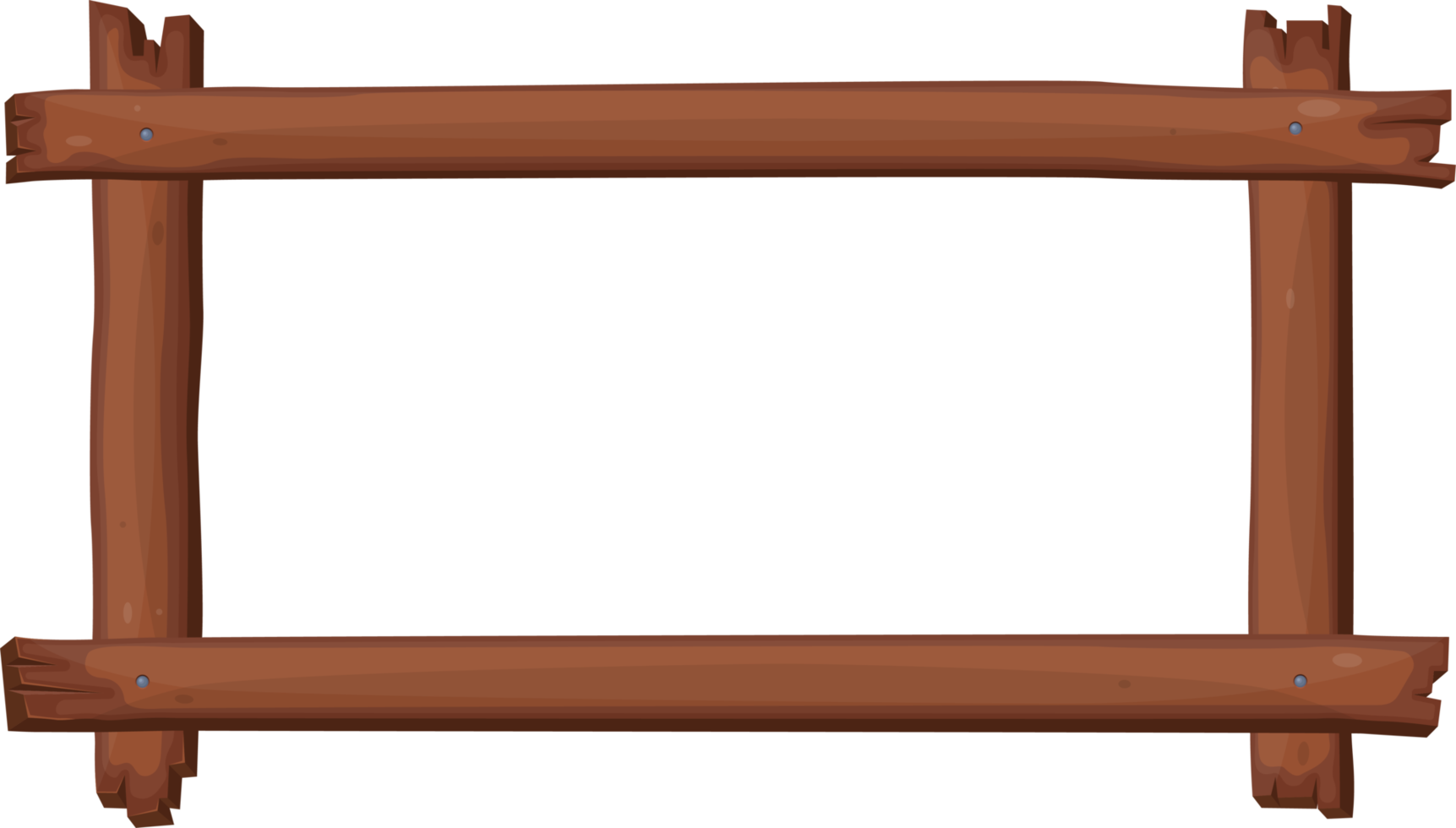 Wood frame in cartoon style png