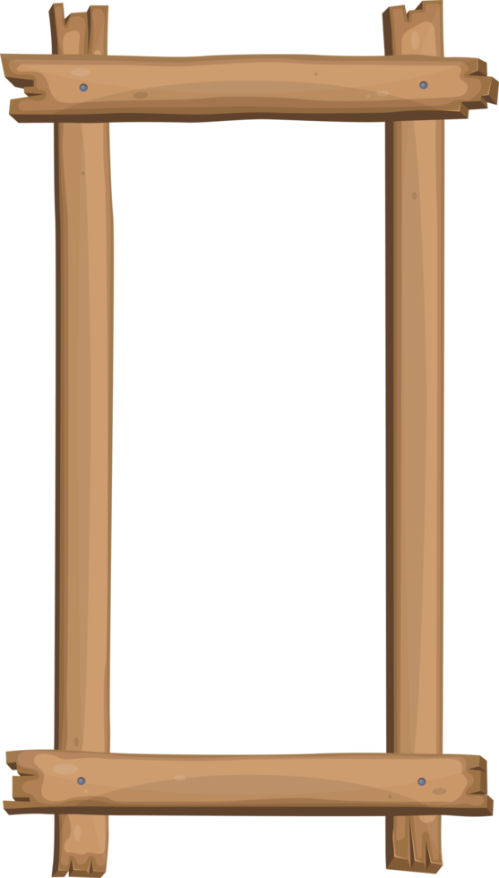 Wood frame in cartoon style png